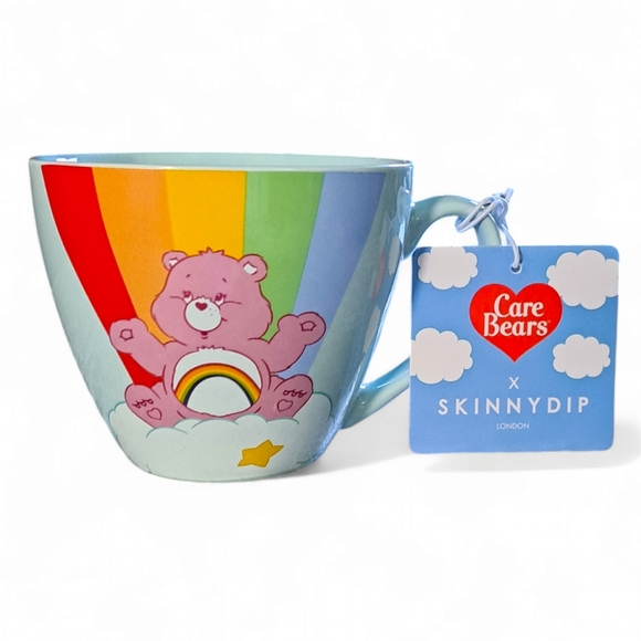 Care Bears SkinnyDip Coffee Mug Blue With Cheer Bear And Rainbow NWT - Picture 1 of 8